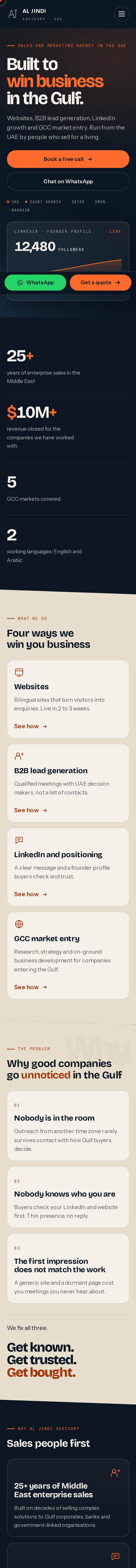 Mobile website for a consultancy in the UAE