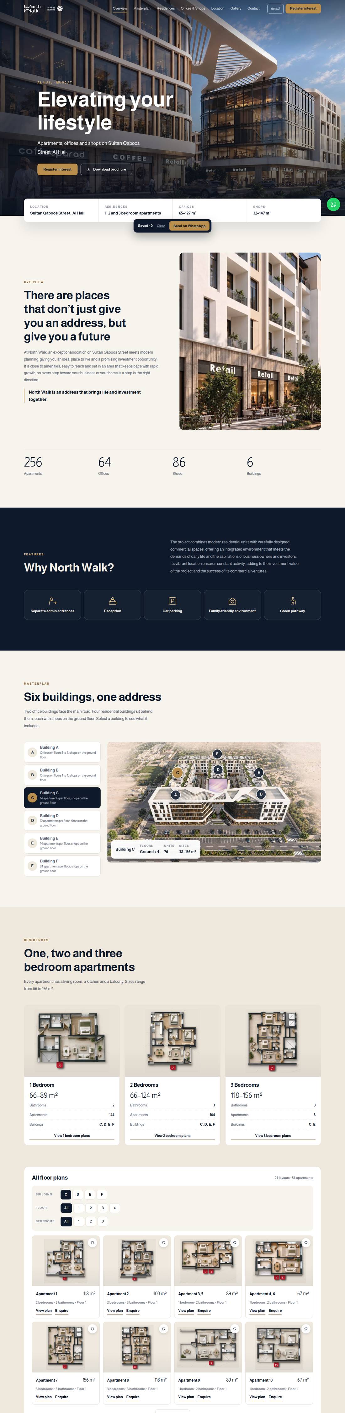 Desktop website for a real estate development in Oman